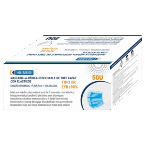 Caja 50 Mascarillas Quirúrgicas Azules Klimed